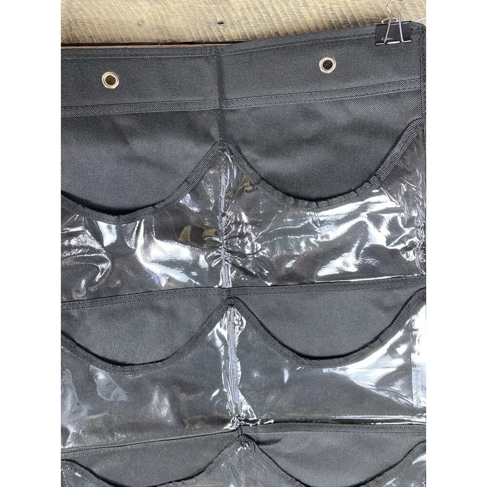 27 Pocket Black Over The Door Organizer Hanging Storage Holder Closet Storage